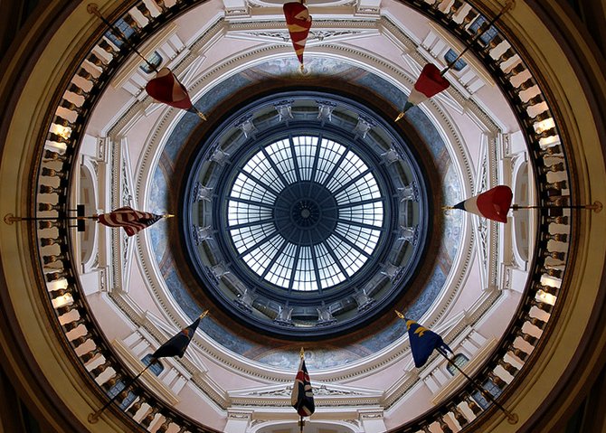 Voters head to the polls today to determine who will represent Kansas in the Statehouse and other areas. The rotunda at the Kansas State Capitol in Topeka was quiet before Election Day.